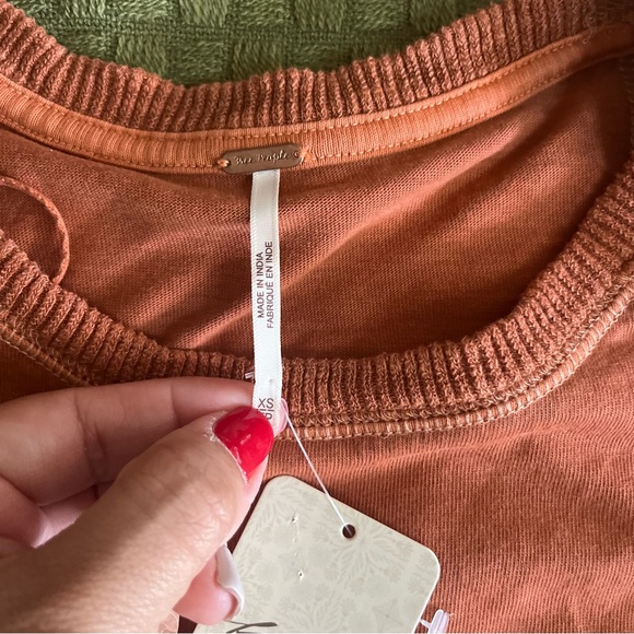 Free People Women’s Table for Two Tee Tunic Top Color Bronzer Size XS - Picture 11 of 15